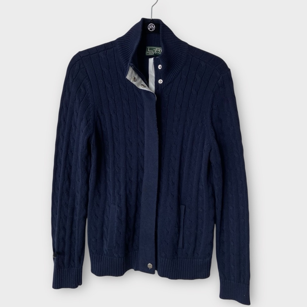 Lauren Ralph Lauren Navy Cable Knit Cardigan